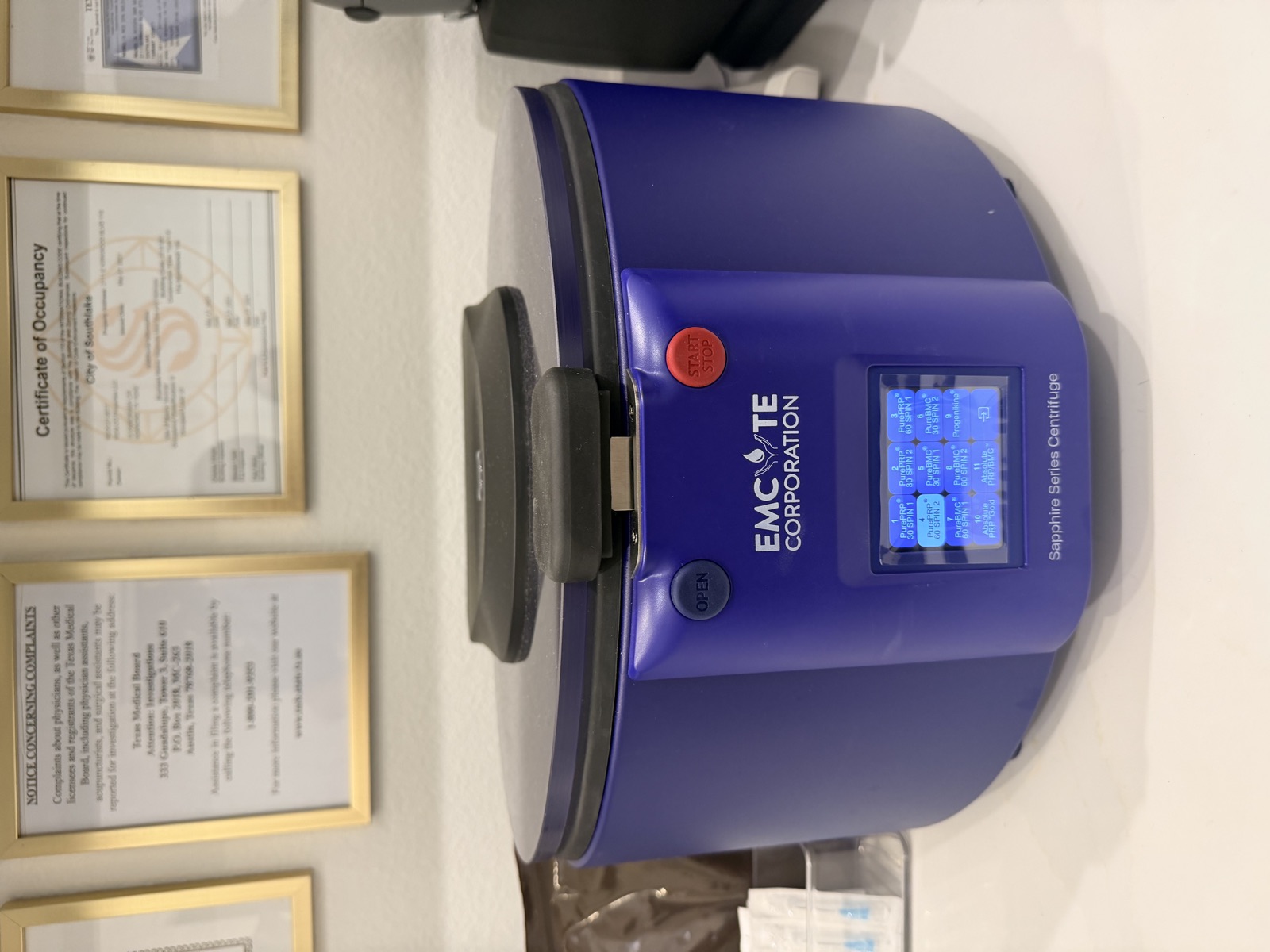 In-house PRP processing equipment
